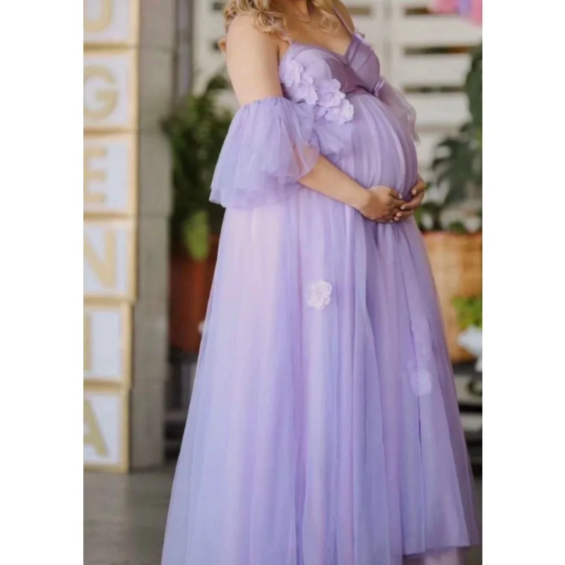 Embroidered Butterfly maternity dresses photoshoot baby shower فساتين حوامل  платье для беременных vestidos para embarazadas