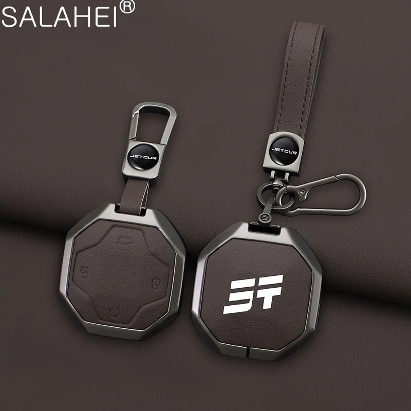 Zinc Alloy Car Smart Remote Key Case Fob Cover Protect Holder Shell For Chery Jetour Traveler T2 2023 2024 Keychain Accessories