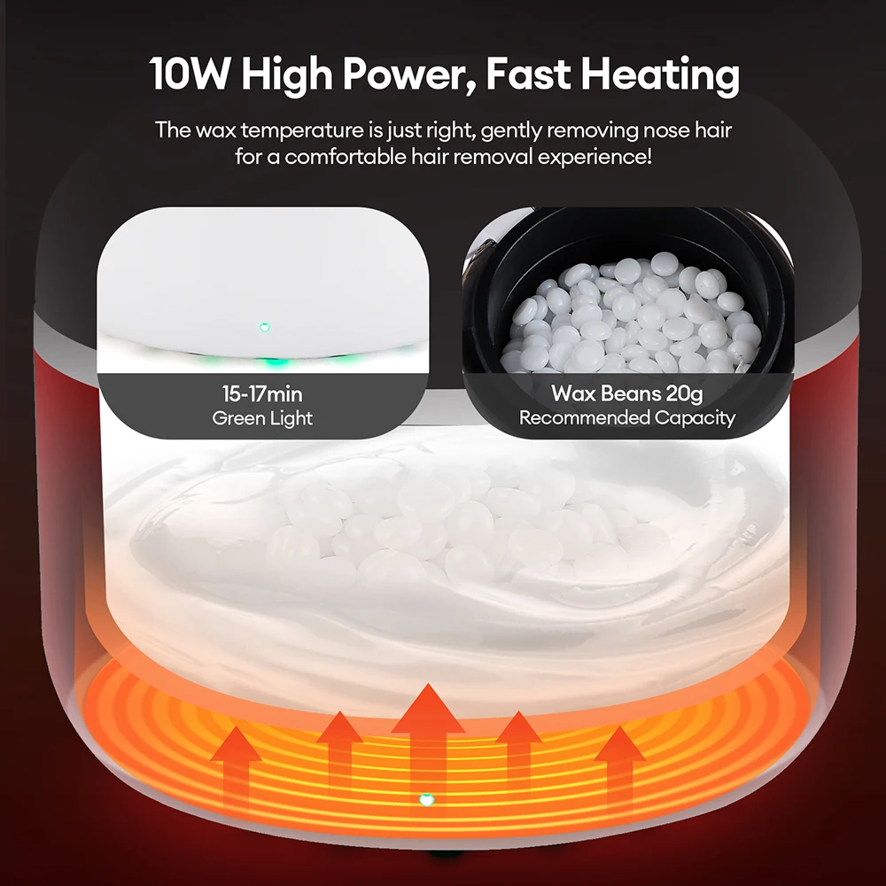 آلة تسخين الشمع الصغيرة مجموعة سخان الشمع USB الشمع الفاصوليا ذوبان دفئا وعاء للشفاه الحاجب الأنف الأذن السوالف إزالة الشعر #3