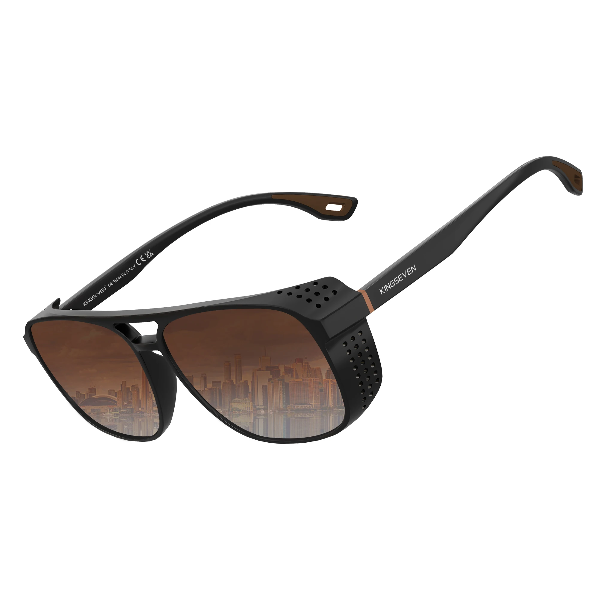 KINGSEVEN Trendy Rechteck Große Rahmen Sonnenbrille Vintage Polarisierte Frauen Männer Gläser Kausalen Fahren Urlaub Brillen UV400 – Detail 6
