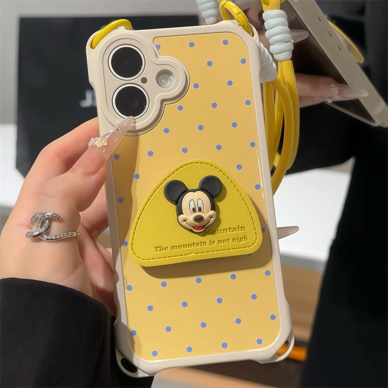 Силиконовый чехол для телефона с подставкой и ремешком в горошек для iPhone 17, 16, 15, 14, 13, 12, 11 Pro Max XR XS Max 7, 8 Plus