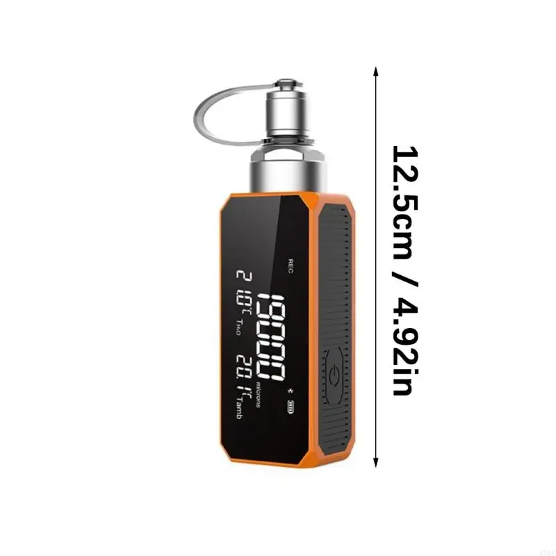 Rouge des microns rechargeables avec enregistrement hors ligne 1/4 pouce SAE Refrigération Vacuum Tester Digital Vacuum Gauge