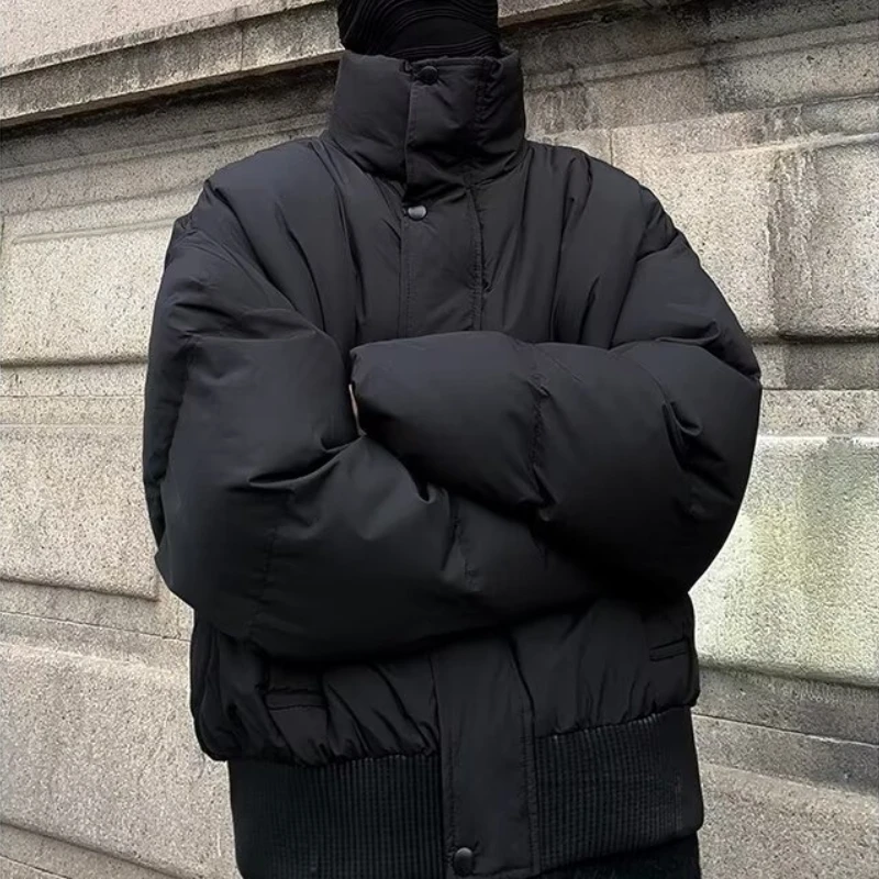 Parkas de estilo corto para hombre, prendas de vestir cálidas, ropa de calle holgada, ropa de novio suave, ropa de moda Simple Ulzzang Chic, Invierno