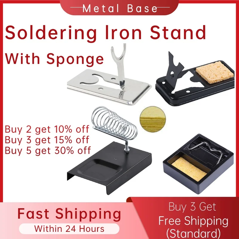 

Multifunctional Soldering Iron Stand Metal Holder Pads Generic Support Station Solder Cleaning Sponge For Electric Repair Tools