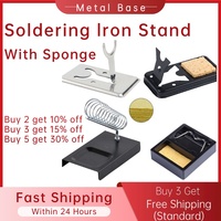 Multifunctional Soldering Iron Stand Metal Holder Pads Generic Support Station Solder Cleaning Sponge For Electric Repair Tools