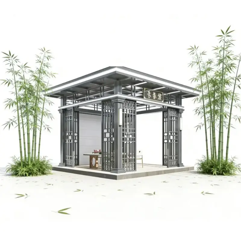 Aluminum  Alloy  Gazebo  Pergola  Villa  Courtyard  Tea  Room  Aluminum Art Customization Waterproof Sun Shade Anti-rust Durable