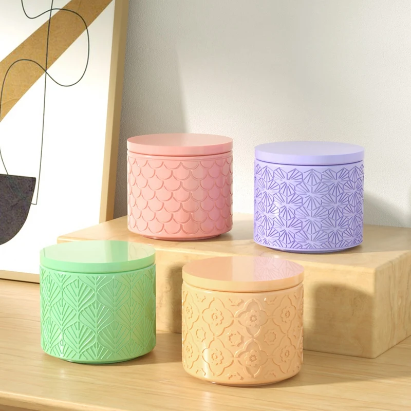 DIY Crystal Drip Rubber Round Fish Scale Leaf Patterned Cup Candle Storage Storage Jar Silicone Molds Easy To Use