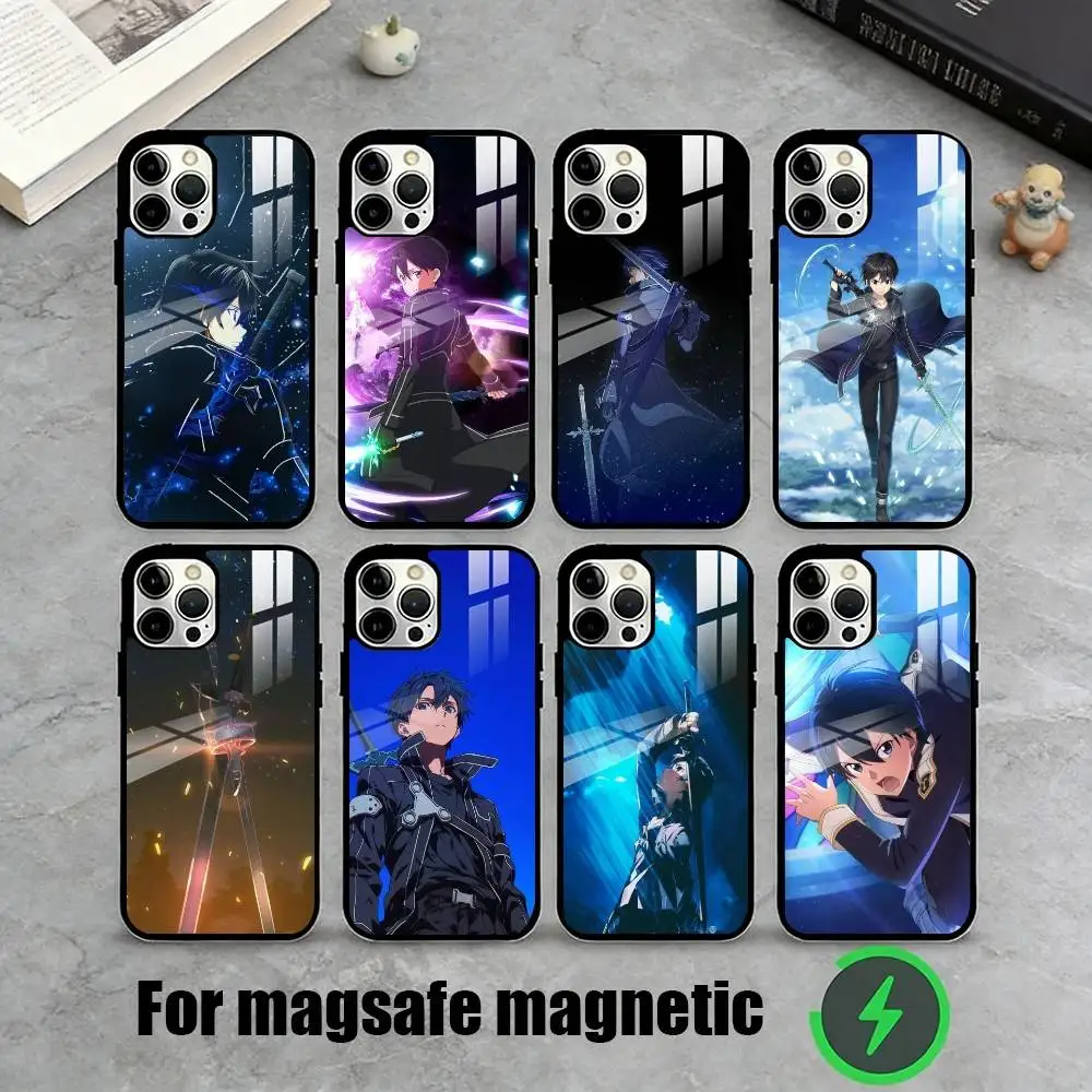 

K-Kazuto Kirigaya Anime Game Phone Case For iPhone17,16,15,14,13,12,11 Plus,Pro Magnetic For Magsafe Wireless Charging