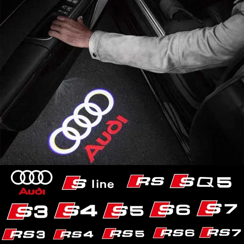 

LED Car Door Logo Welcome Light Laser Projector Lamp For Audi Sline S3 S4 S5 S6 S7 RSA3 A5 RS3 RS4 RS5 RS6 RS7 SQ5