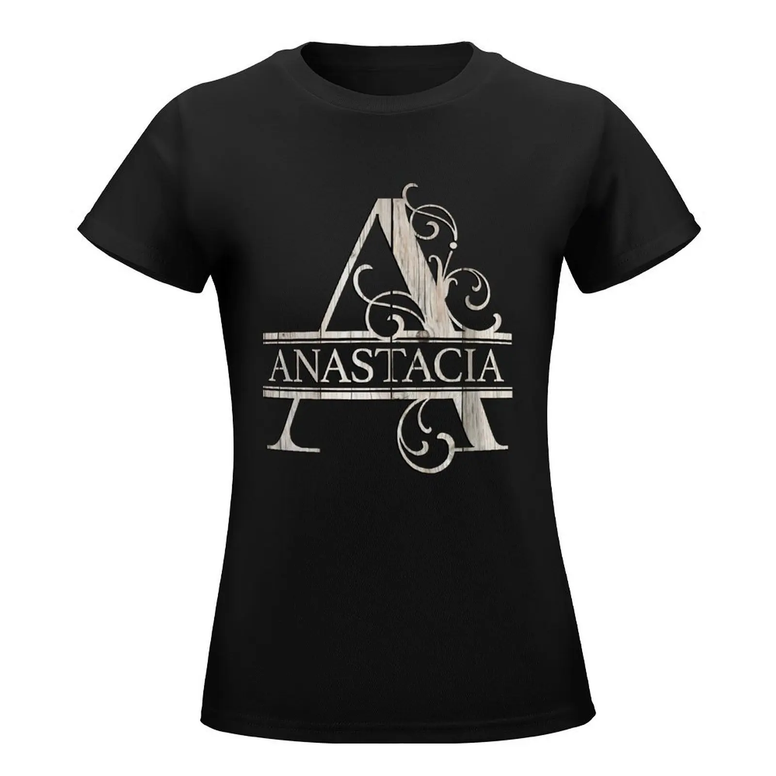 Anastacia Name - Wood Style Monogram Letter A The Anastacia Name Gift For Anastacia T-Shirt