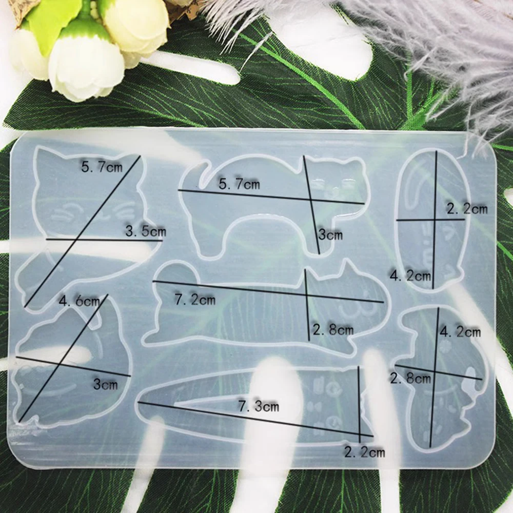 Silikonowa forma do spinki do włosów Cute Cat DIY Spersonalizowana spinka do włosów Prezent noworoczny Forma z żywicy epoksydowej, zestaw żywicy epoksydowej Completo Hobby Supply — zdjęcie 3