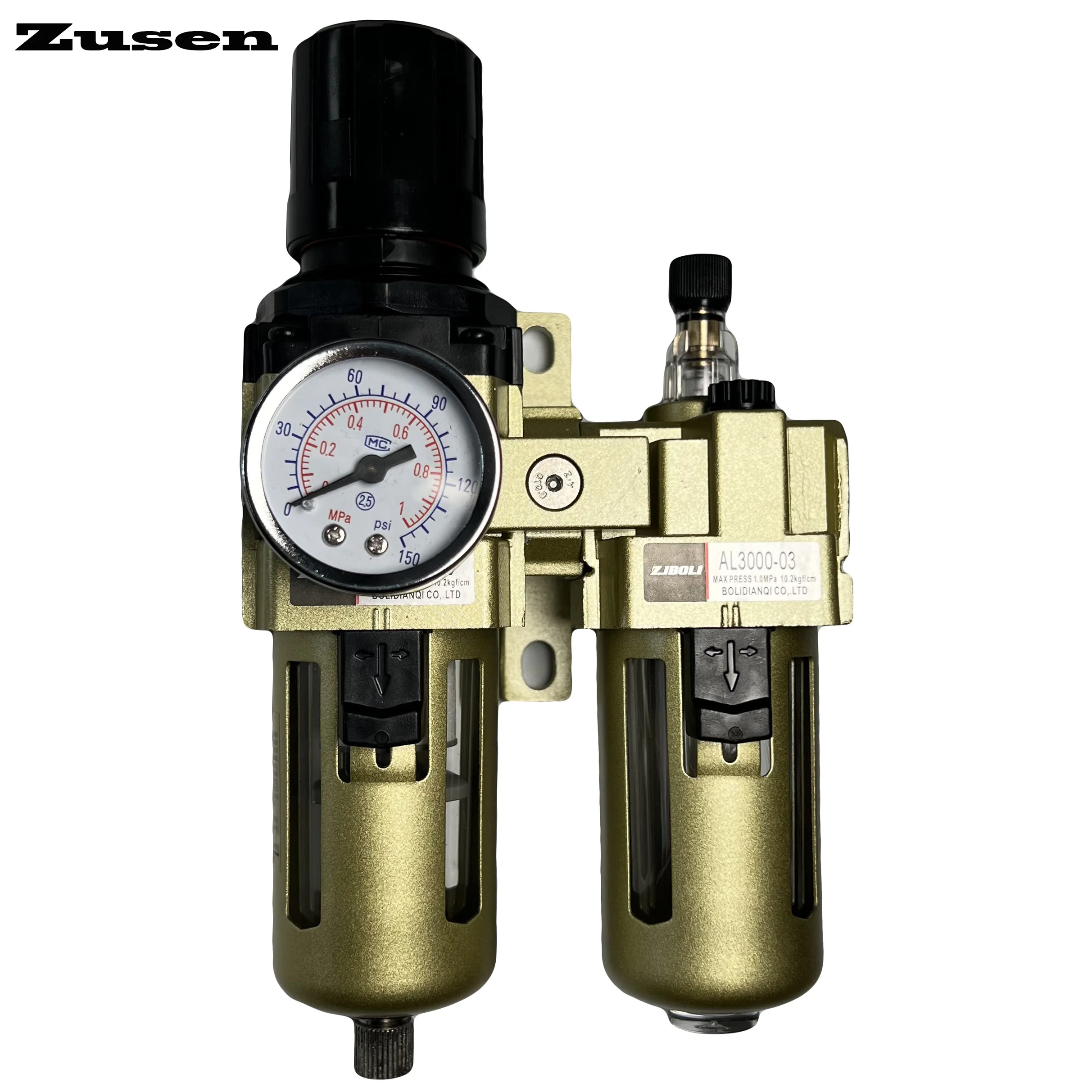 Zusen Air Source Processor AC3010 Two-piece Filter SMC Type Oil-water Separator Pressure Regulating Valve to Oil Mist