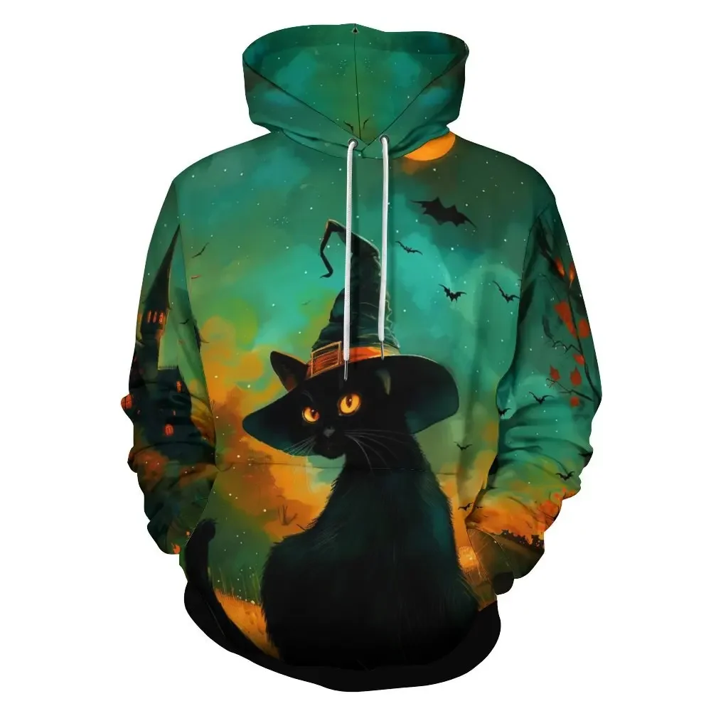 2024 3D Print Fun Design Hoodie Fashion Men's and Women's Sports Street Wear Sweatshirt Pullovers with Pockets Halloween