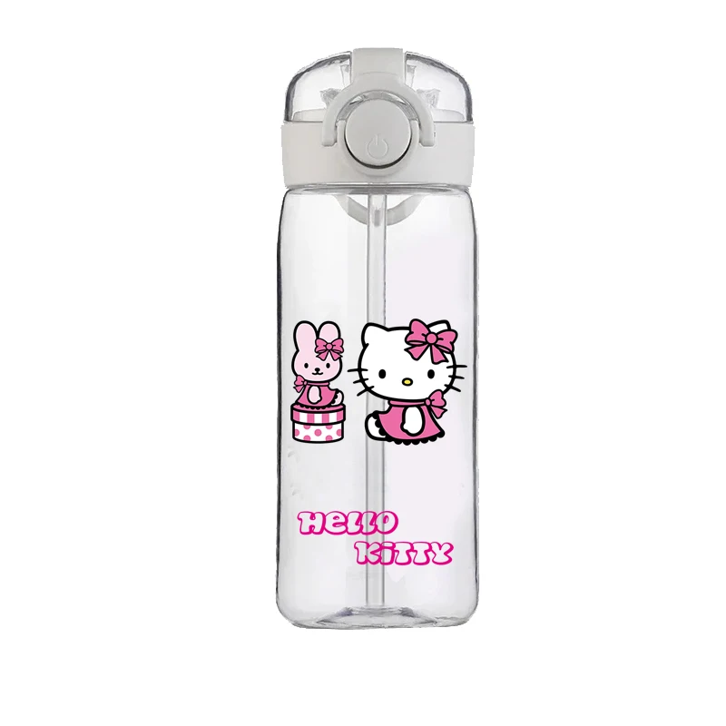 Hello Kitty  Cup Clear Brand High Quality Water Bottle Outdoor Sport Leak Proof Cute Plastic School Water Bottle for Kids 400ML