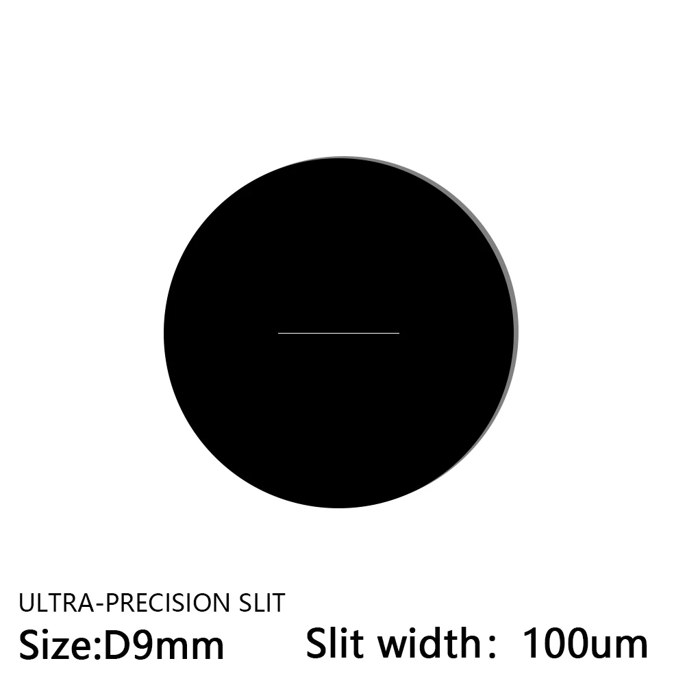 

Single slit grating Diffraction gratie Optical ultra-precision slits D9mm slit width 100um Stainless steel blackening