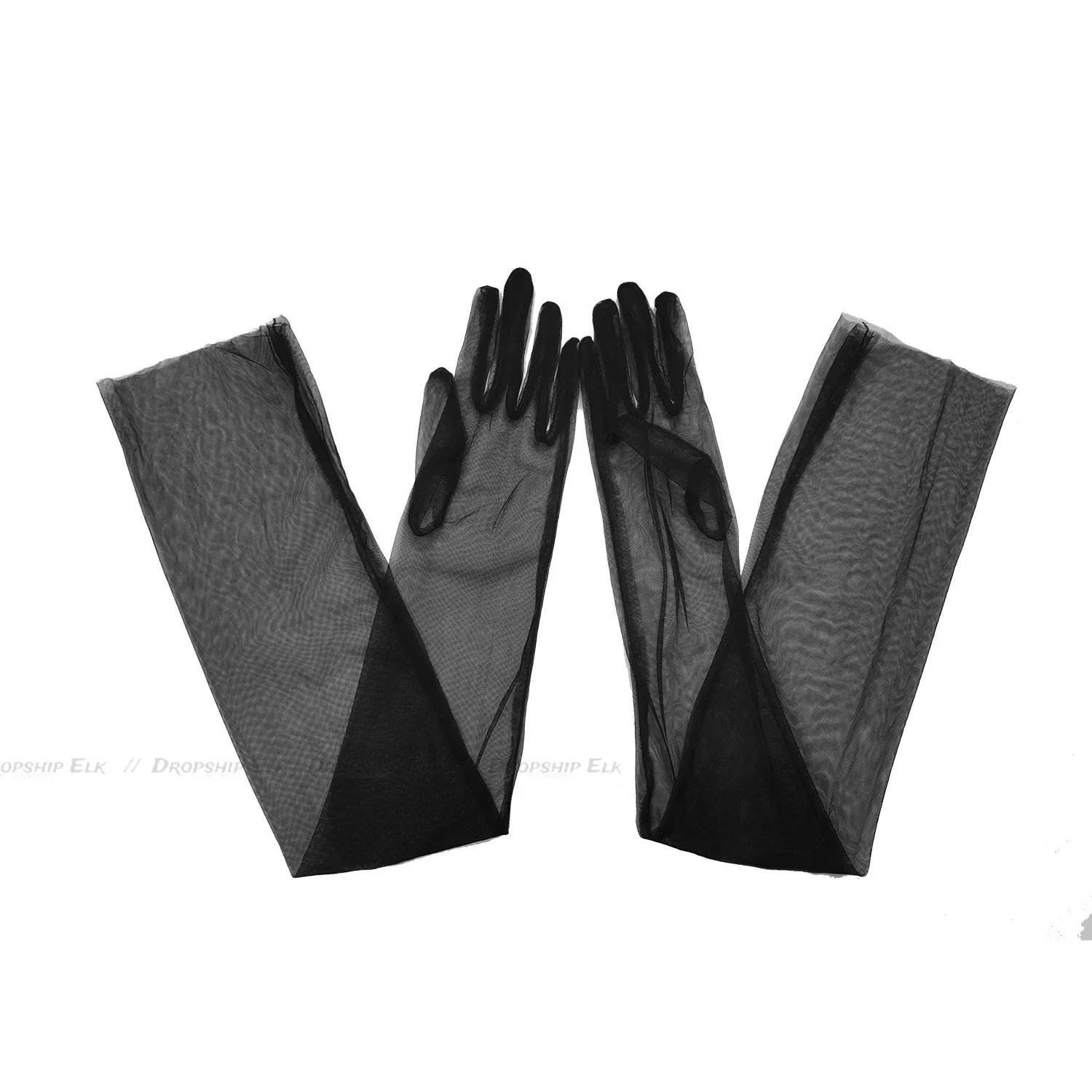 Sarung tangan pernikahan wanita, 70CM Retro transparan sarung tangan tabir surya layar sentuh sarung tangan Ultra tipis sarung tangan kain Tule panjang gaun pengantin