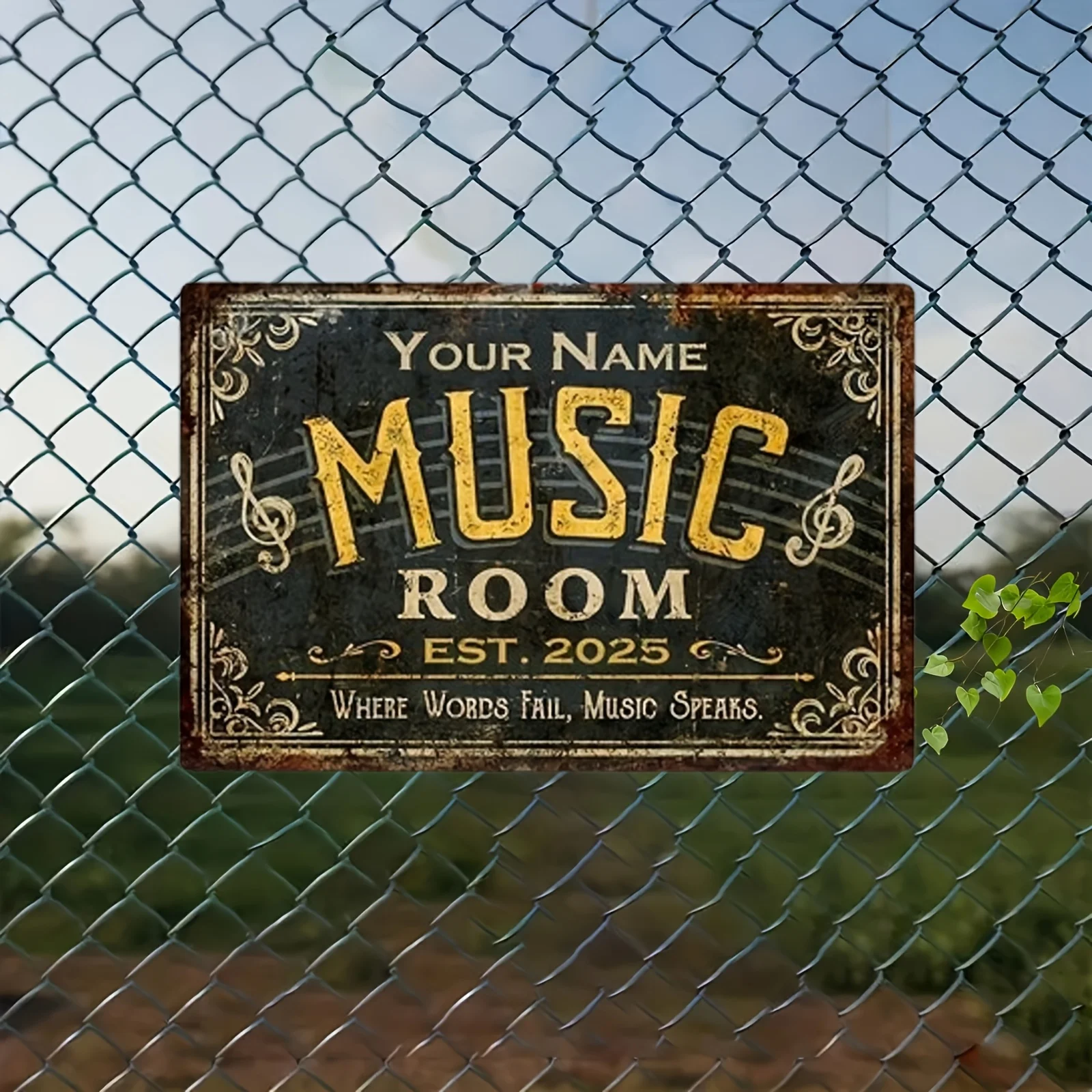 (Customized) Personalized Retro Music Signboards, Suitable for Music Classrooms, Wall Decorations, Homes, Gardens, Bars, Cafes