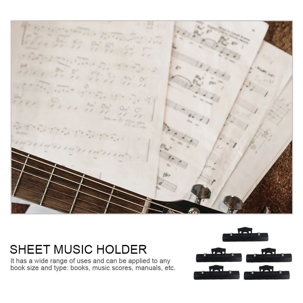 5Pcs Music Note Clip Premium ABS Metal Portable Multi-Functional Music Book Page Holder Score Clamp Multi-Function Document Clip