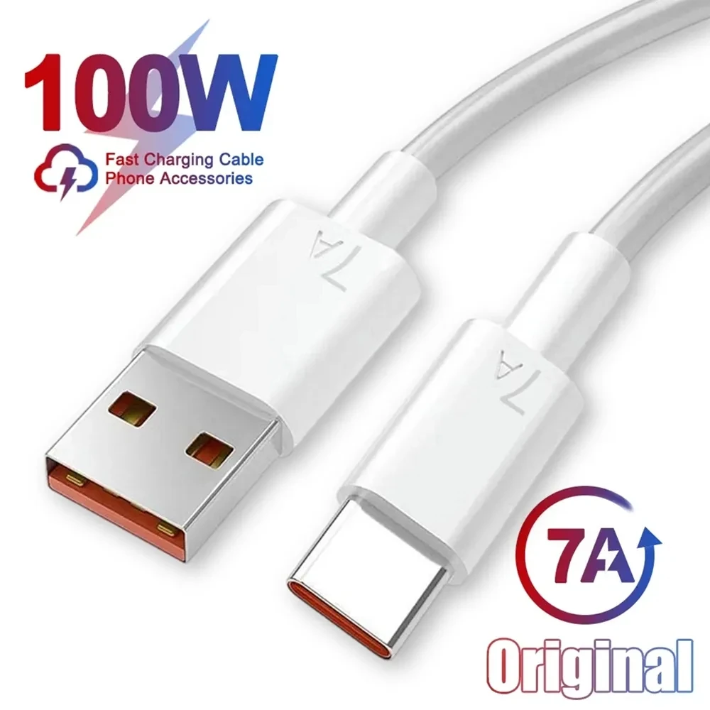 7A 100W Type C USB Cable Fast Charging Data Cord For Xiaomi 13 12 11 Huawei Mate 50 60 Redmi K50 Note 13 Honor 90 POCO F5 X5 Pro