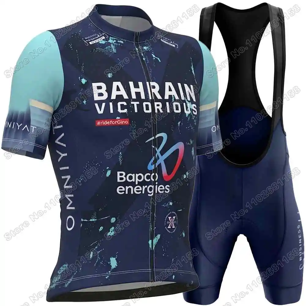 Conjunto de camisa de ciclismo Team Bahrain Victorious 2026 Azul