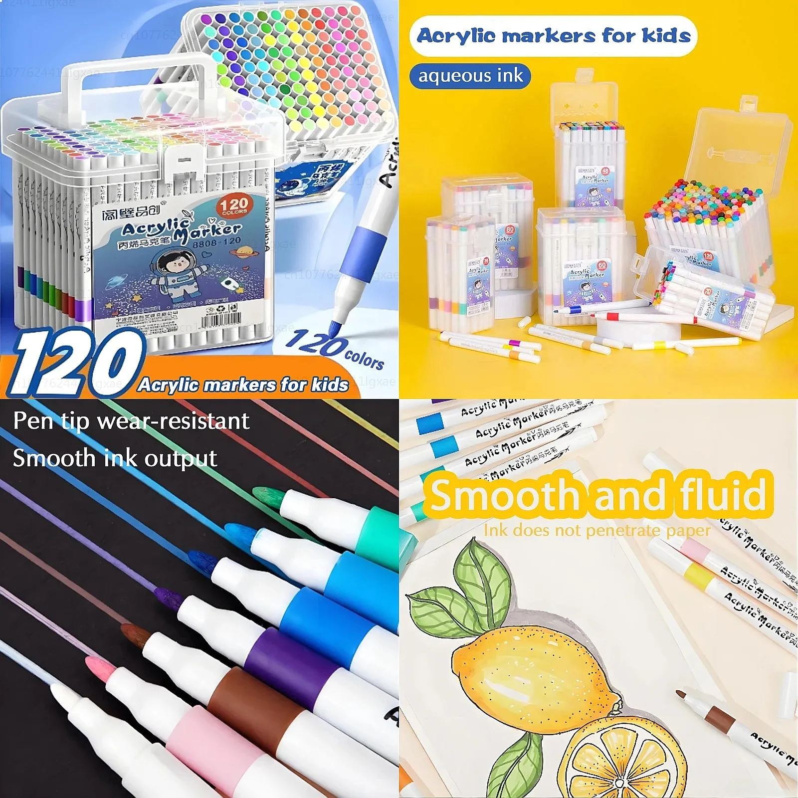 Acrylic Brush Markers Set with Portable Case, Liquid Ink Art Paint Pens for DIY Craft and Art Projects