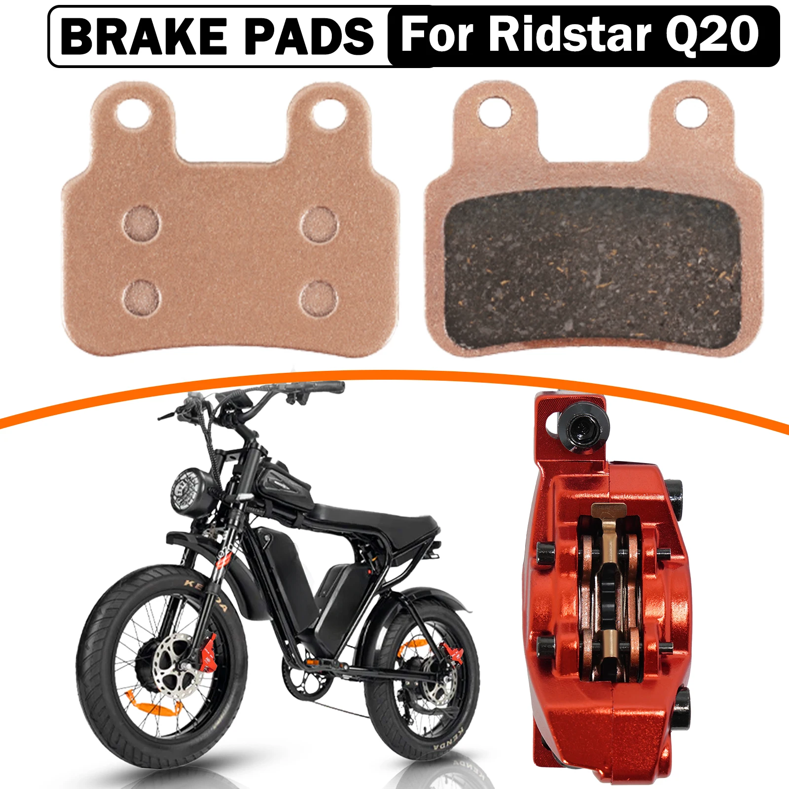 

High Performance Semi-metallic Disc Brake Pads Fit XD-KLBS-DOTS XOD Calipers for Ridstar Q20Pro H26Pro EKX X2 X21 Freego X2