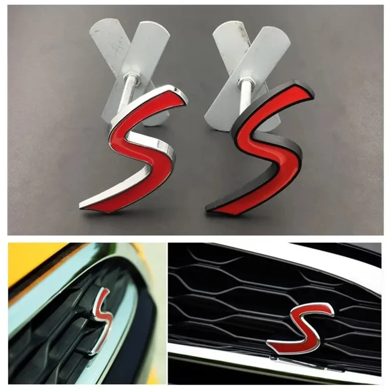 

3D Metal Mini Cooper S Front Grille Badge Emblem Sticker Decal for Mini R50 R52 R53 R56 R57 R58 F55 F56 Car Styling Accessories