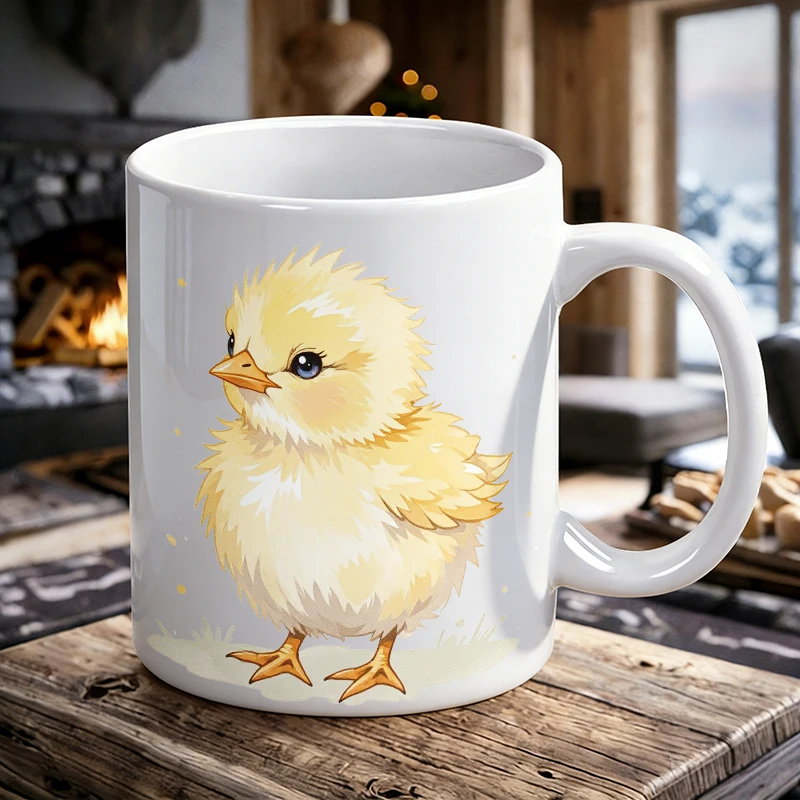 

1PCS Cute Little Yellow Chicken Ceramic Cup, Coffee Cup, Milk Cup, Office Tea Cup, Drinking Cup, Fade-Resistant,Gift for Friends
