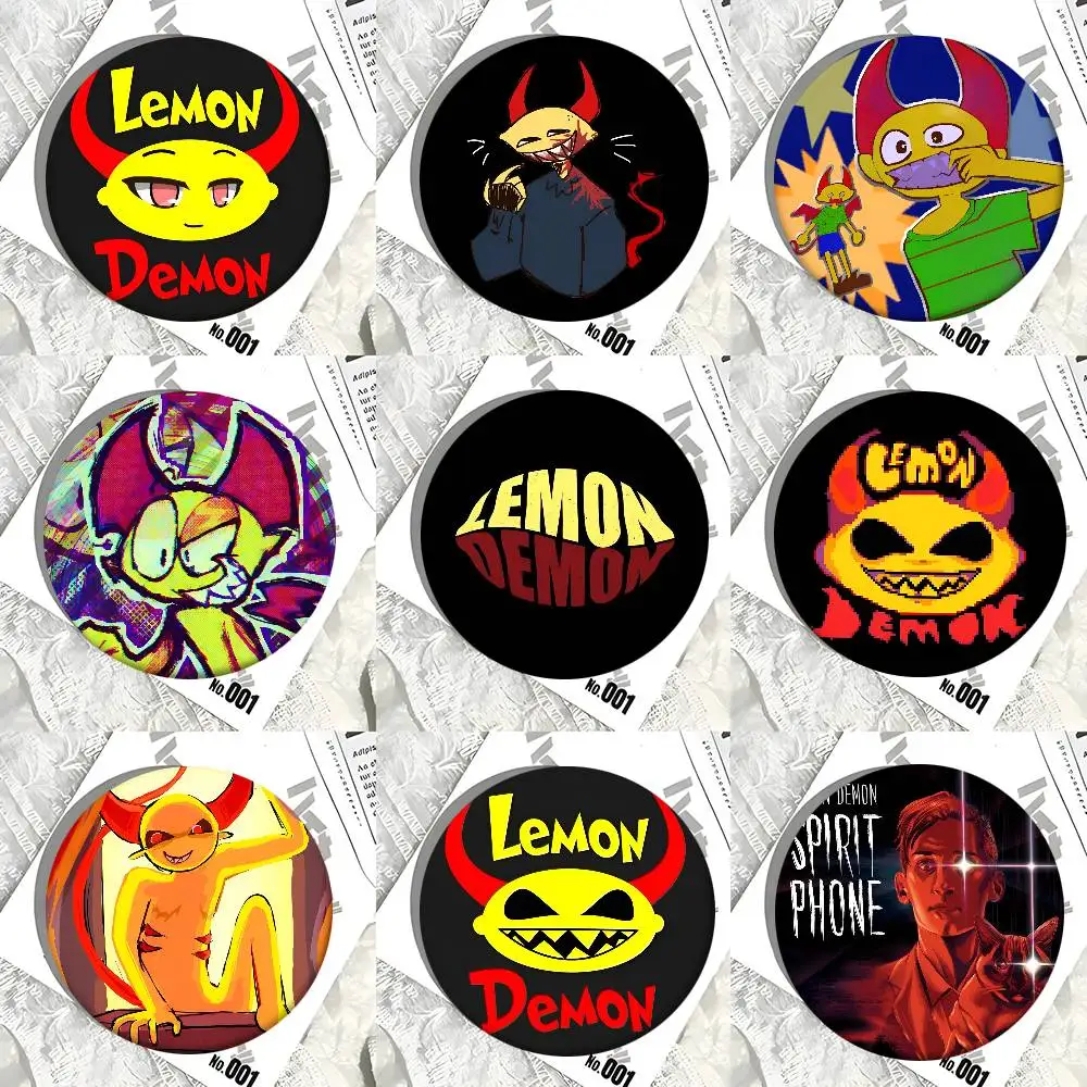 Music Group L-Lemon Demon Badges Round Badge Tinplate Coin Brooch Clothing Backpack Accessories Lapel Pin