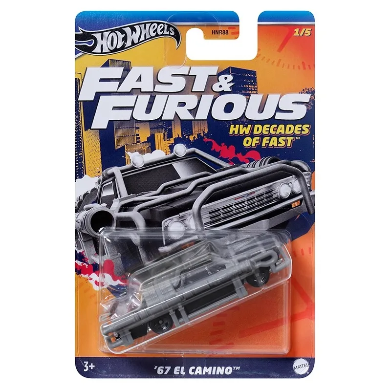 Hot Wheels Fast & Furious-coche fundido a presión para niños, juguetes para niños, HW, década de rápido, EL Camino, Chevrolet, Nova, Buick,