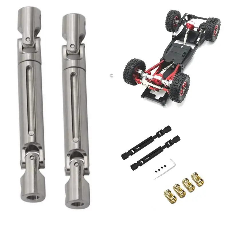 MN78 MN82 LC79 메탈 드라이브 샤프트 CVD 드라이브샤프트 3mm에서 4mm 샤프트 슬리브 포함 1세트 1/12 RC 자동차 업그레이드 부품 액세서리