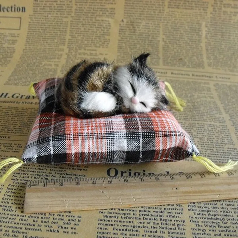 Simulation Cat Ornaments Simulation Animal Flower Cat Cloth Cushion Cat Nap Cat Desktop Ornaments