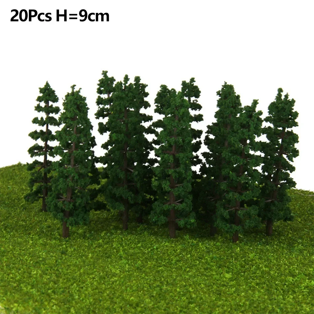 

20pcs Trees Model Train Railway Diorama Scenery Layout H=9CM Artificial Tree Railway Train Layout Sandtable Decor Toys