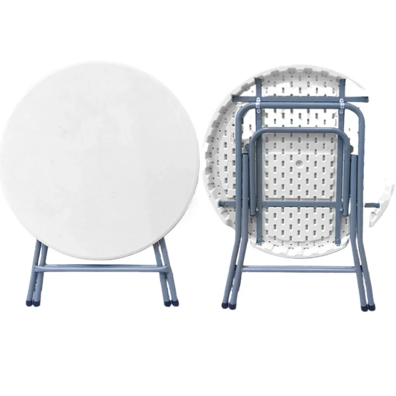 Round small round table household simple dining table outdoor combination stall table foldable