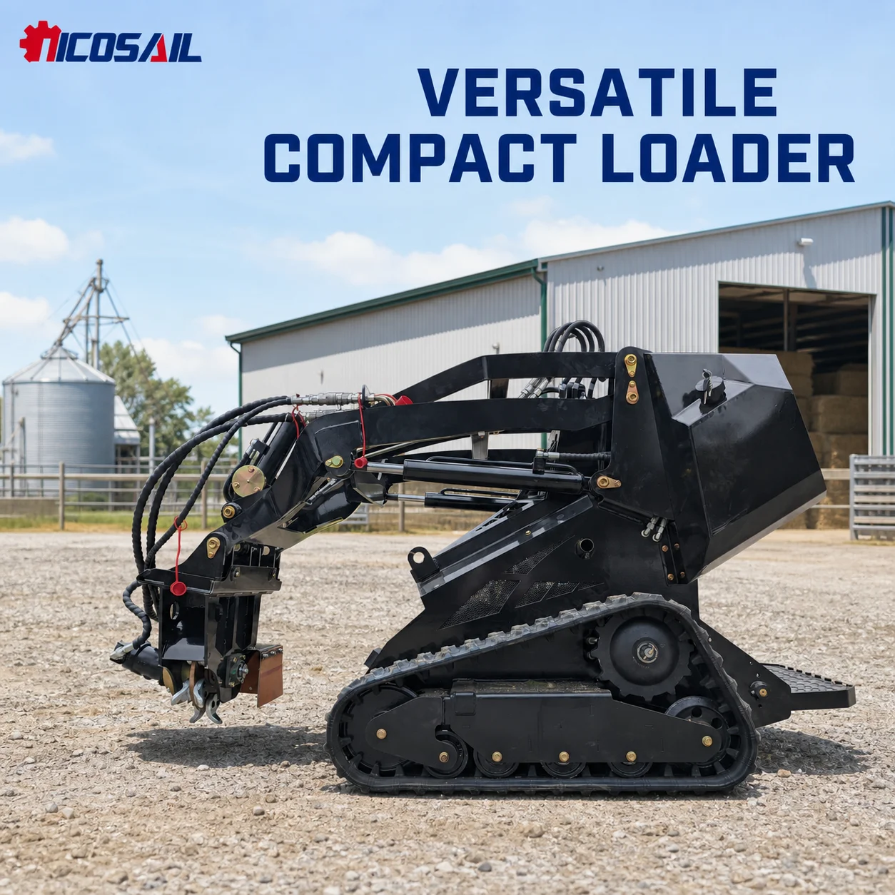 Compact Mini Skid Steer Loader Hydraulic Utility Machine for Small Yards Landscaping Farm and Construction