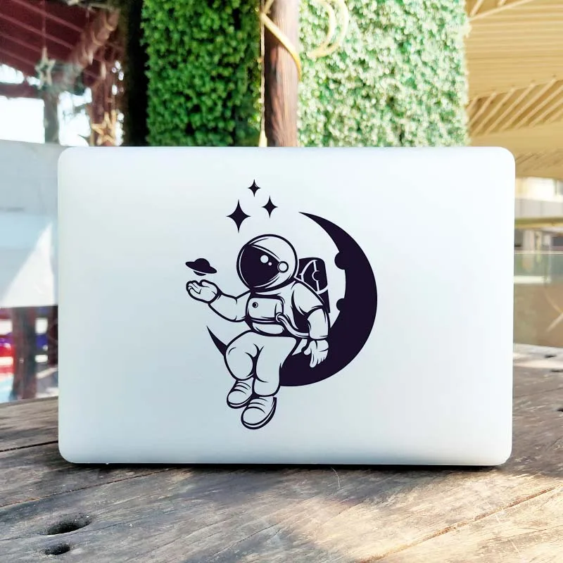 Astronaut Cartoon Vinyl Laptop Decal for MacBook Air Pro Retina Mac Skin 13 14 15 Inch Dell Alienware LG Google Notebook Sticker