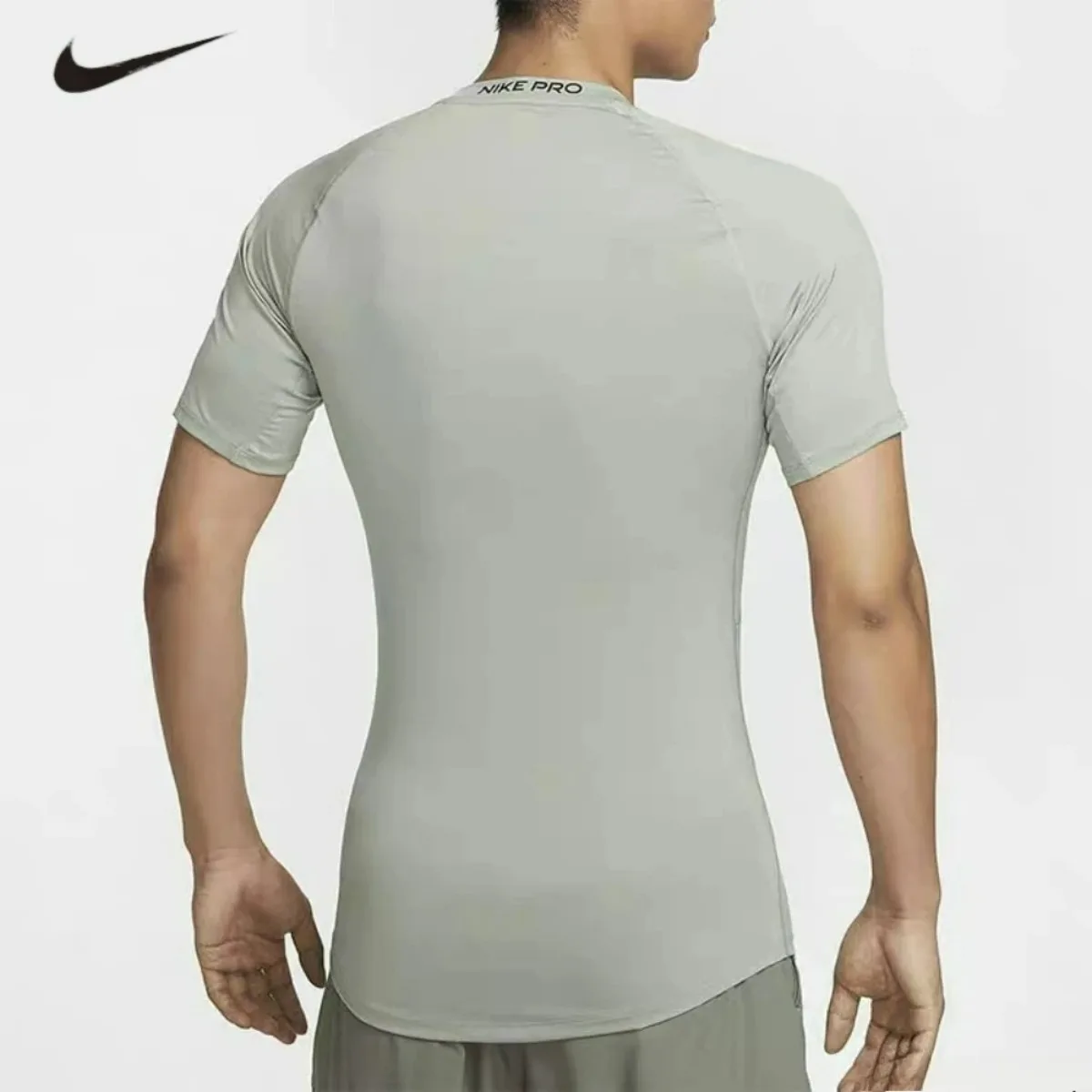 Oversized Tee Top Nike Pro Dri Fit Men's Tight Sports Fitness T-Shirt FB7933-370