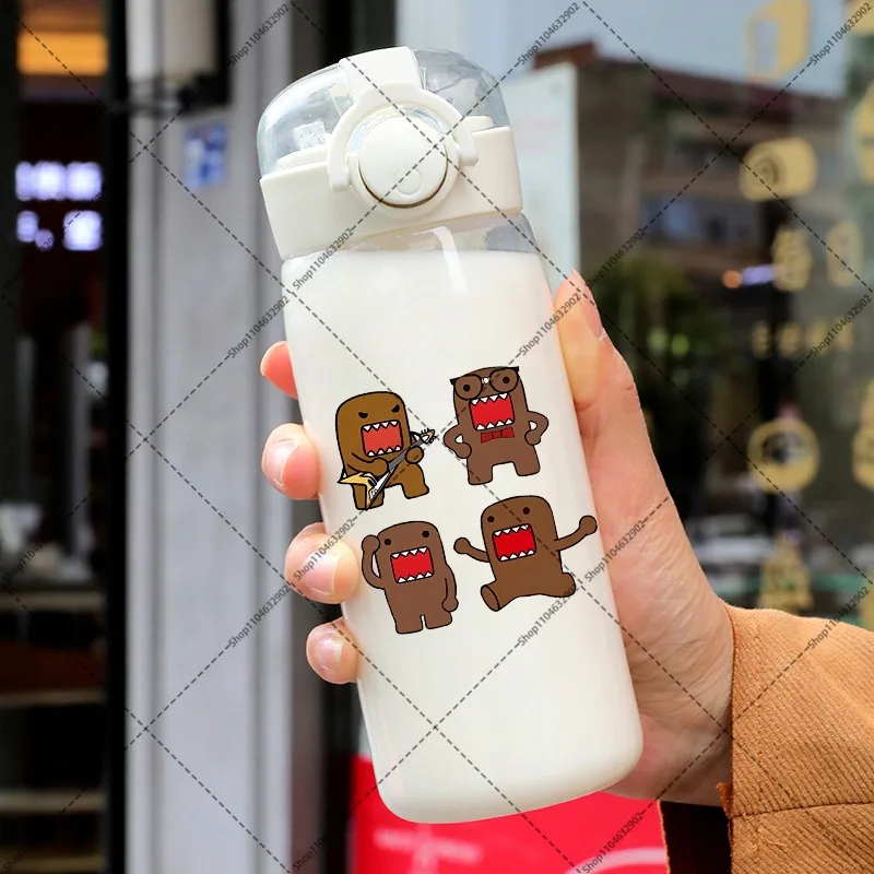 400ml Domo Kun Water Bottle with Straw Cute Cartoon Anime Pattern Printed Cup Unisex Outdoor Portable Sports Bottles Party Gifts