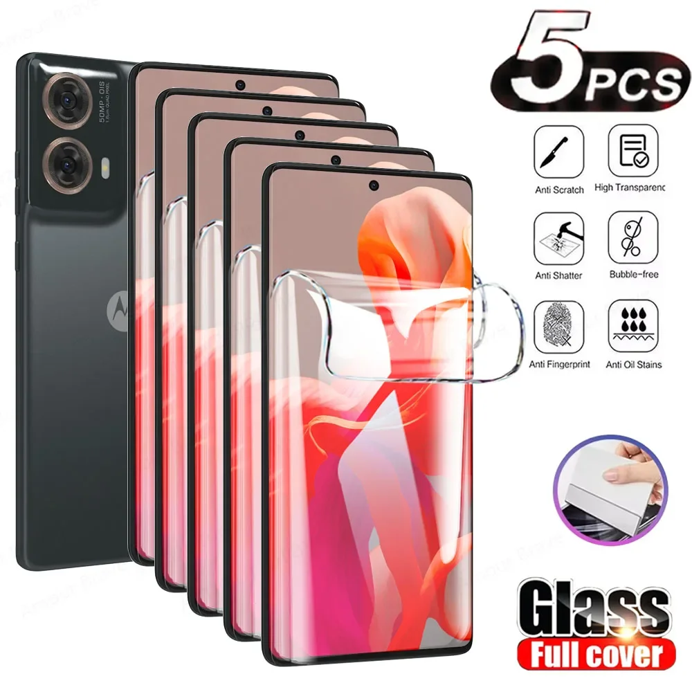 

5PCS Hydrogel Film For Motorola G85 G55 G14 G53 G73 G72 G82 G32 G45 G35 G60 G20 G52 G51 G34 G22 G14 5G MOTO G75 Screen Protector