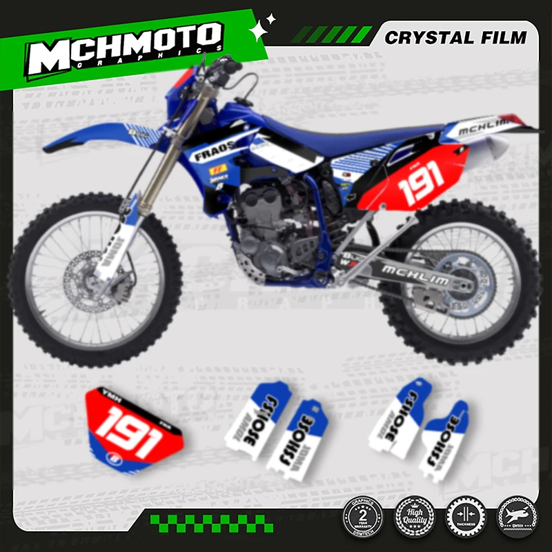 

MCHMFG For YAMAHA WR450F WRF 250 450 2003 2004 2005 2006 WR250F Motorcycle Graphics Stickers Number Name Custom
