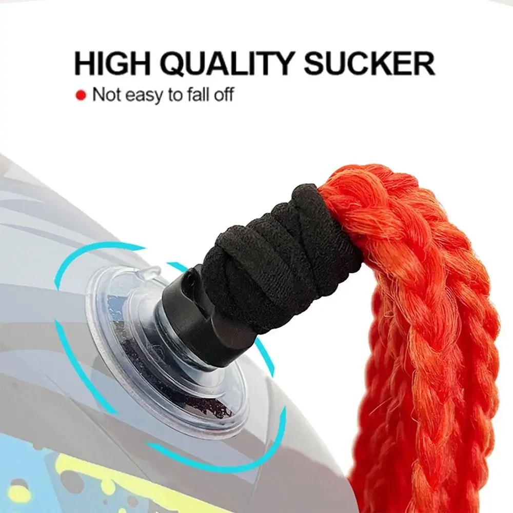 24-Inch Synthetic Braid Wig, Motorcycle Helmet, Ponytail, Braid Decoration Strap, Suction Cup, Unisex Braid Hair Extension