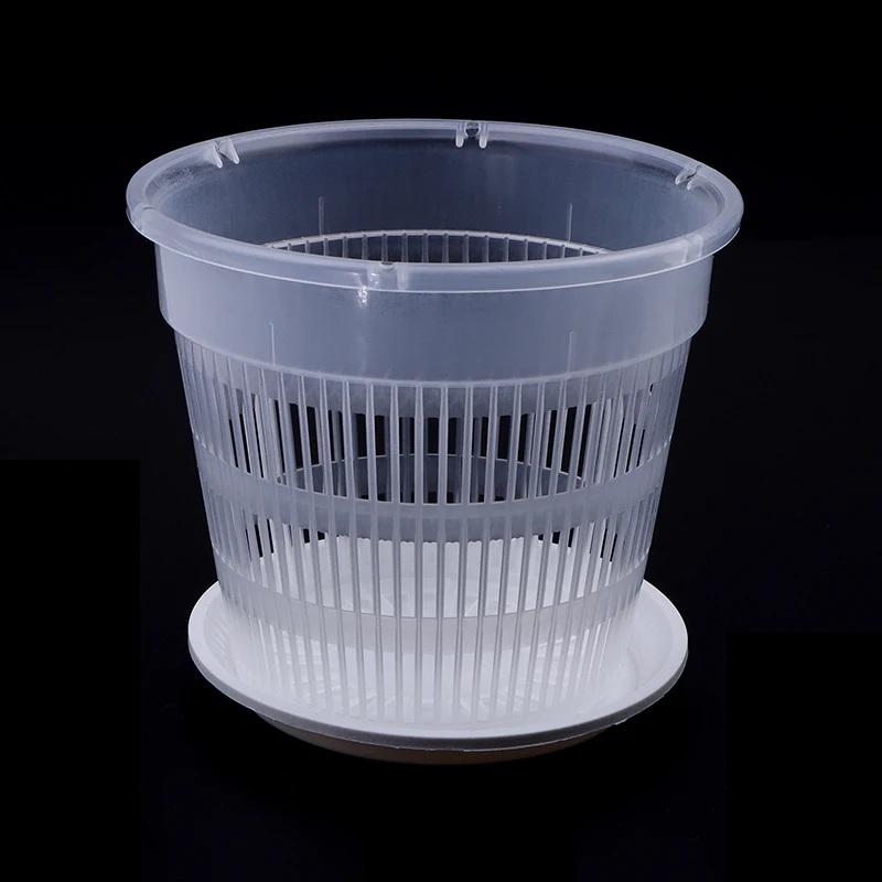 Mesh Pot Root Control Orchidee Ademende Groei Container Met Tray Drainage Gat Orchidee Pot Tuin Tuin Plastic Pot