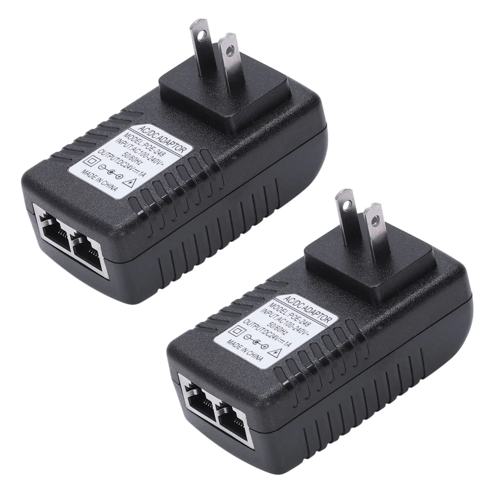 

AA08-2X Power Supply Ethernet POE Injector Adapter For IP Phone Gateway IP Camera(24V/1A US Plug)