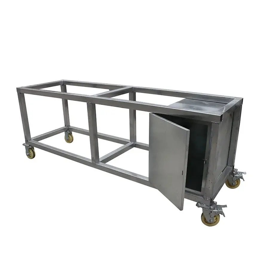 

Industrial Steel Work Table With Tool Box Square Tube Design For Stone Marble Granite Quartz Processing