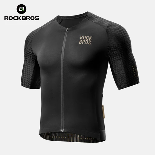 ROCKBROS-Camiseta de manga corta para ciclismo para hombre, ropa transpirable para bicicleta de carretera, pantalones cortos deportivos, manga corta, verano