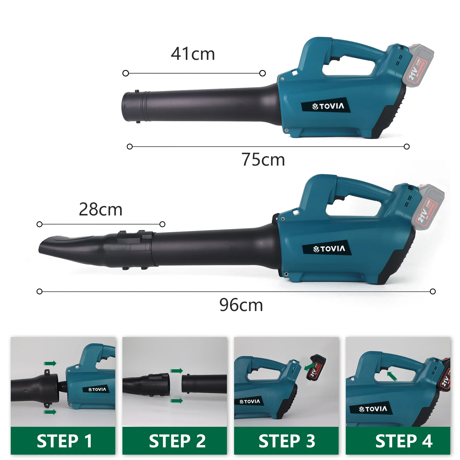 T TOVIA-soplador de hojas eléctrico inalámbrico, herramientas de jardín para batería Makita de 18V, 460CFM, 120MPH, soplador electrico cable