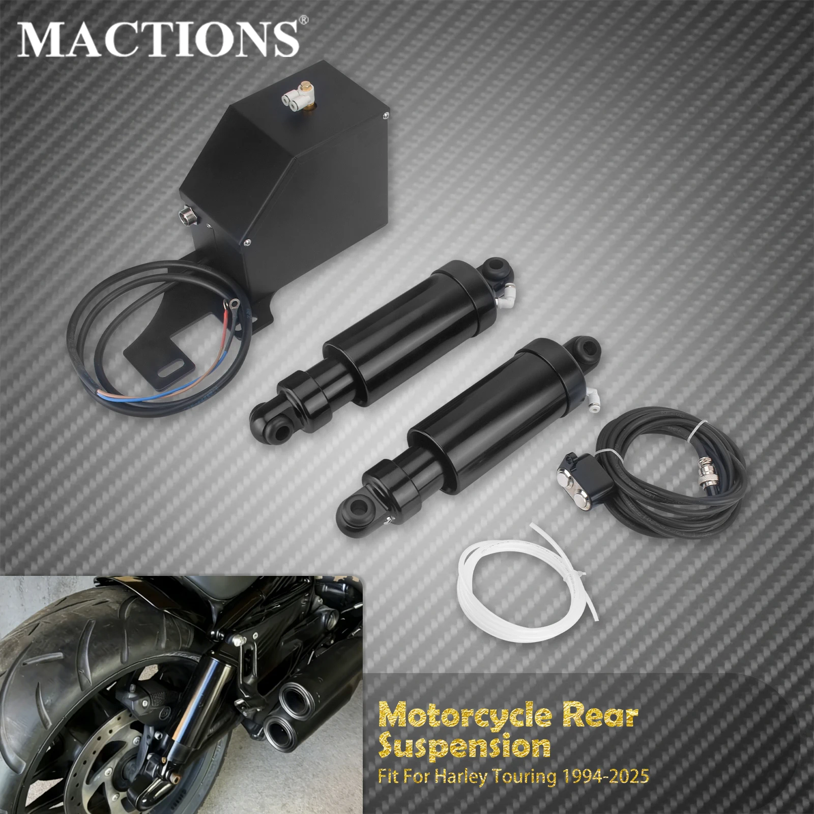 Motorcycle Shock Absorbers Rear Air Suspension Kit For Harley Touring Street Electra Glide Ultra Limited Road King FLH 1994-2025