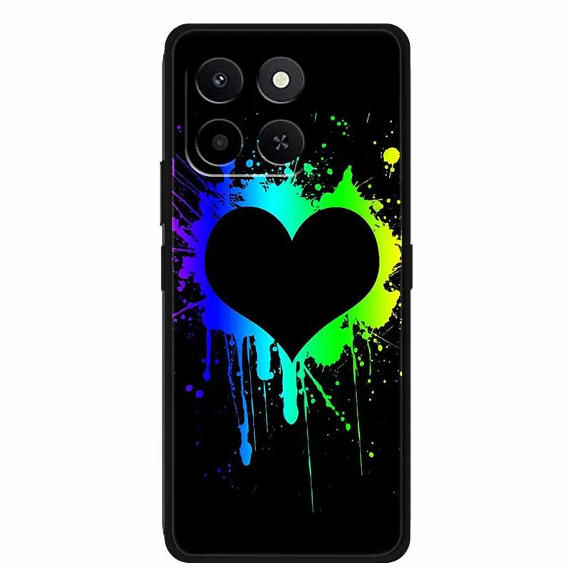 حافظة لهاتف Honor X7D فاخرة ذات ملمس ملون من السيليكون الناعم غطاء أسود من مادة البولي يوريثان الحراري لهاتف Honor X7D غطاء خلفي مقاوم للصدمات