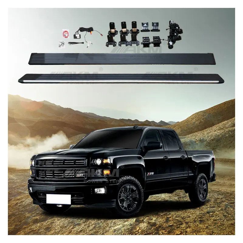 New style Pickup 4x4 Aluminum six bracket powered steps running boards For Chevrolet SILVERADO side step 2019 - 2023