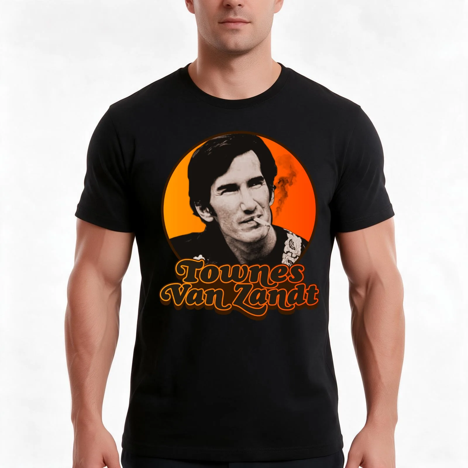 Townes Van Zandt ))(( Retro Outlaw Country Tribute T-Shirt, Summer Casual Cotton Tee, Oversized Streetwear Tops, 100% Cotton